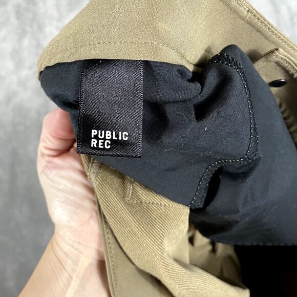 Public Rec 5 Pocket Athletic Fit Tech Pants Comfort Stretch Men 33x32 Tan - Picture 11 of 12